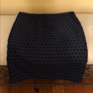 Navy Polkadot Pencil Skirt